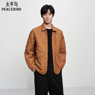 绗缝质感口袋时尚 宽松休闲满版 保暖外套潮 棉衣冬季 太平鸟男装