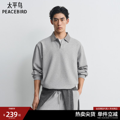 太平鸟衬衫式时尚肌理卫衣