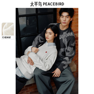 糯米绒 慵懒风提花男士 太平鸟男装 新款 毛衫 休闲毛衣2025春季