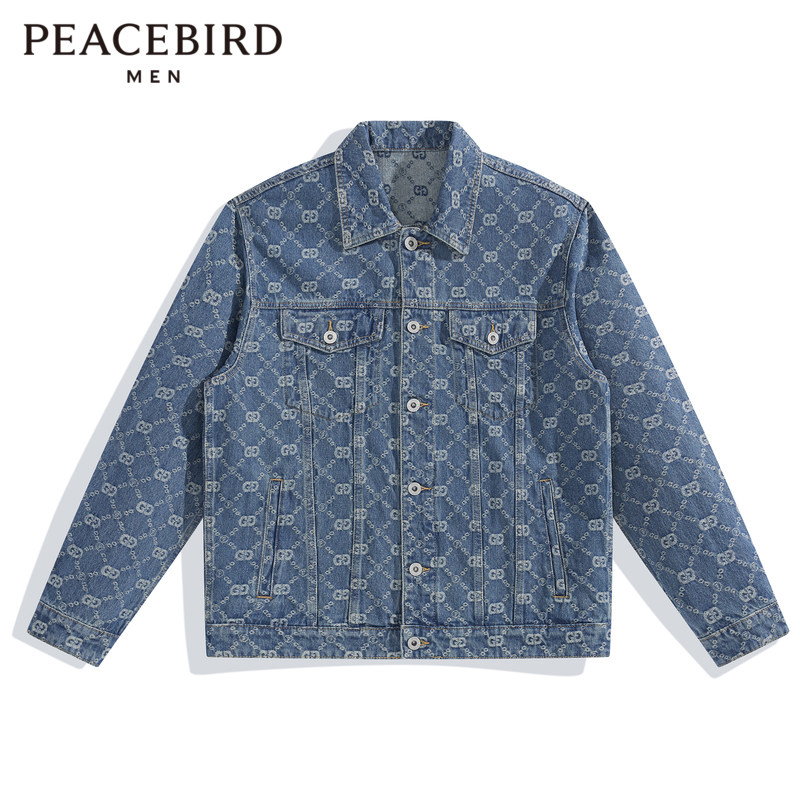 商场同款太平鸟男装秋季新款满身印花牛仔夹克男士奥莱 B2BJD1137,男装,夹克,淘宝优惠券,粉丝福利购,淘宝优惠卷