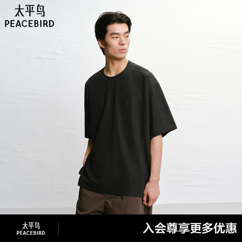 【商场同款】太平鸟男装肌理短袖T夏季新款重磅体恤衫B2CNG2309#