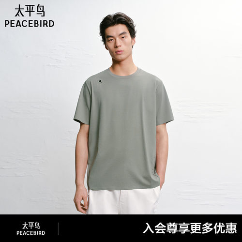 【商场同款】太平鸟男装T恤26夏新款纯色A标休闲短袖 B1CNG2316#