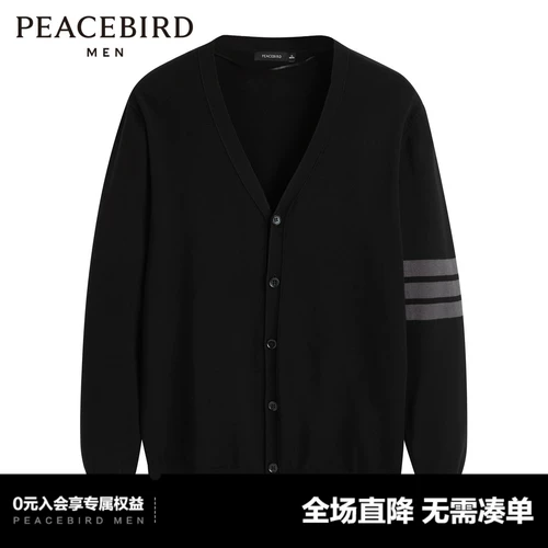 Taiping Bird's Men's Spring полосатый v -neck Sweater B1EAC3127