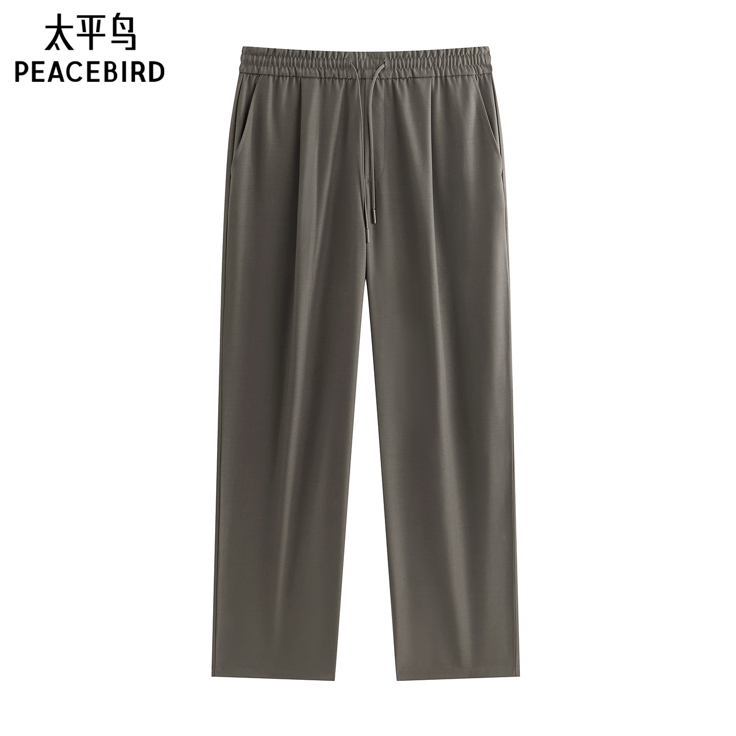 太平鸟男装休闲裤夏季松紧腰百搭休闲裤直筒运动长裤抽绳男裤潮