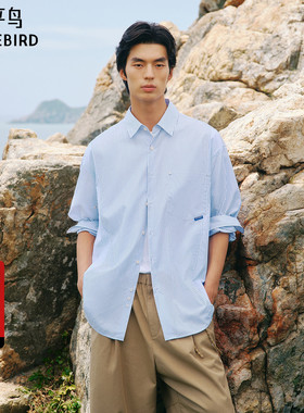 【商场同款】太平鸟男装 25年秋季新款长袖纯棉衬衫男B2CHF3221