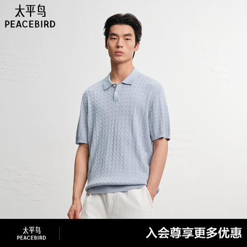 【商场同款】太平鸟男装 休闲Polo衫纯色合体针织polo衫B1EEG2536