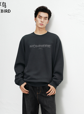 【商场同款】太平鸟男装圆领刺绣卫衣冬新款宽松上衣潮B2CRF4277