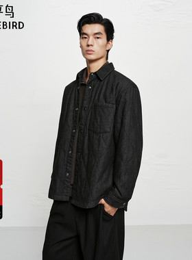 【商场同款】太平鸟男装衬衫25冬季新款阔版翻领外套 B1CHF4264