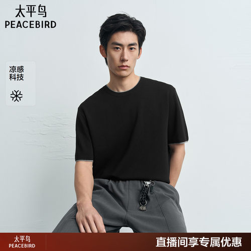 【商场同款】太平鸟男装coolmax凉感短袖T恤秋新款体恤B1EEG3144