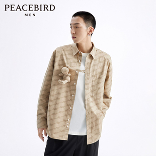男士 衬衫 休闲潮流上衣B1CHD2115 满印老花宽松外穿式 太平鸟男装