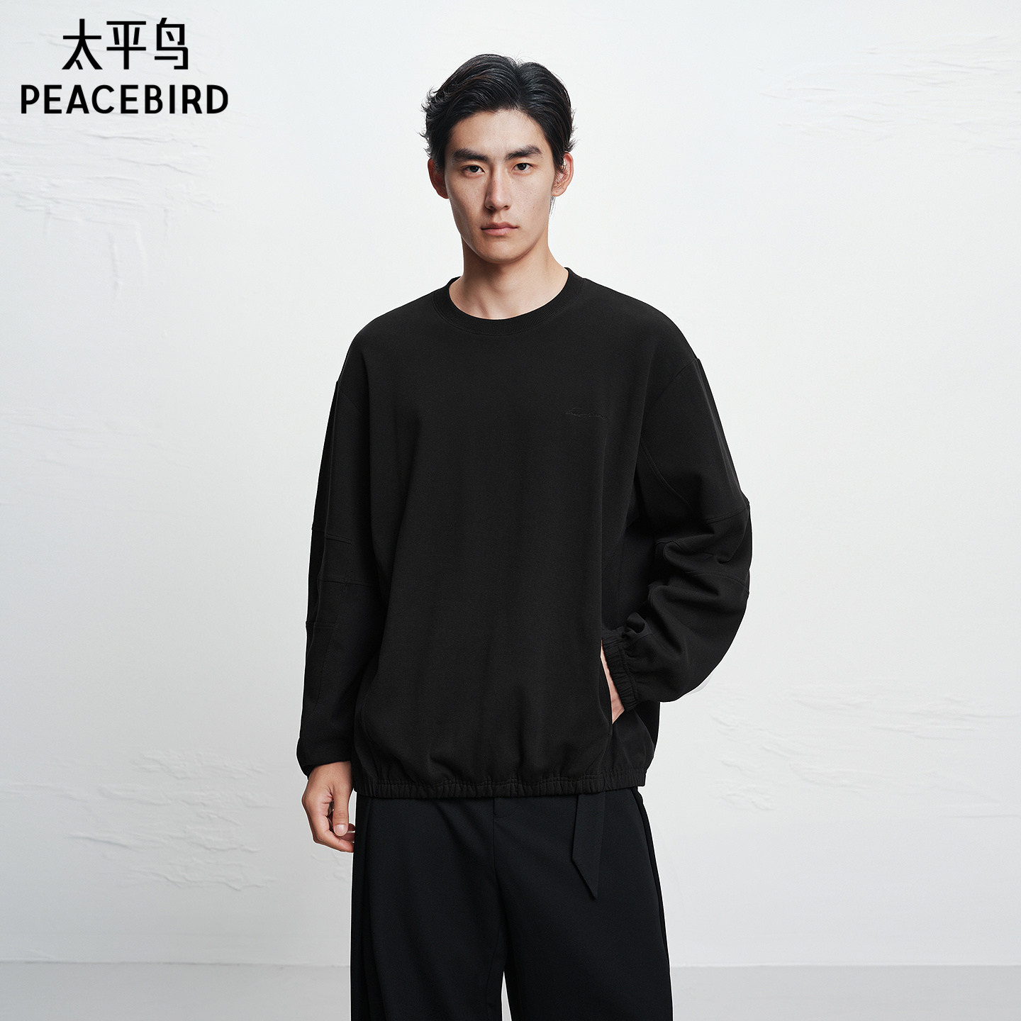 太平鸟男装 休闲卫衣男士时尚舒适潮流卫衣冬季圆领套头衫上衣潮