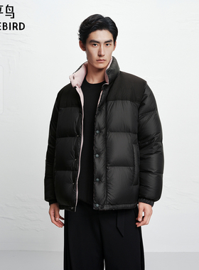 【商场同款】太平鸟男装双面穿立领羽绒服冬面包服外套B1ACF4448