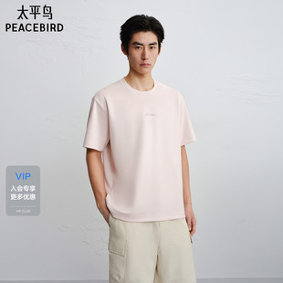 印花圆领T恤春新款 商场同款 太平鸟男装 B1CNG1411 刺绣纯色短袖