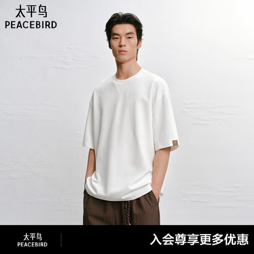 【商场同款】太平鸟男装T恤26夏季凉感冰藻泥短袖潮 B2CNG2260#