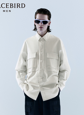 【商场同款】太平鸟男装 2023冬季新款工装外穿式衬衫 B2CHD4Z02