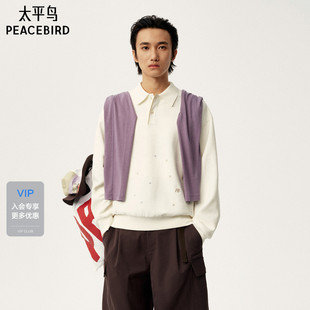 太平鸟男装 Personal Best B2CRG1362 PEACEBIRD专柜翻领卫衣