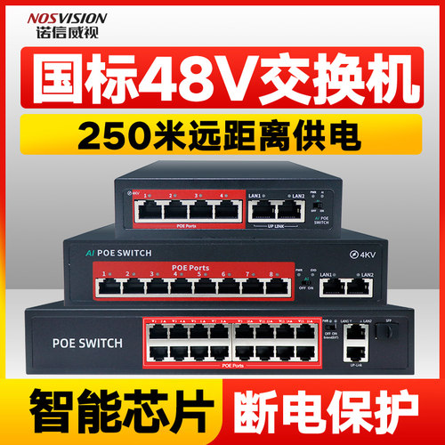 诺信威视8口标准48v监控摄像头