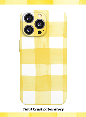 黄色棋牌格子小清新菲林二合一手机壳适用苹果17nova14华为p70mate60小米15opporen14ovivo荣耀300iPhone16