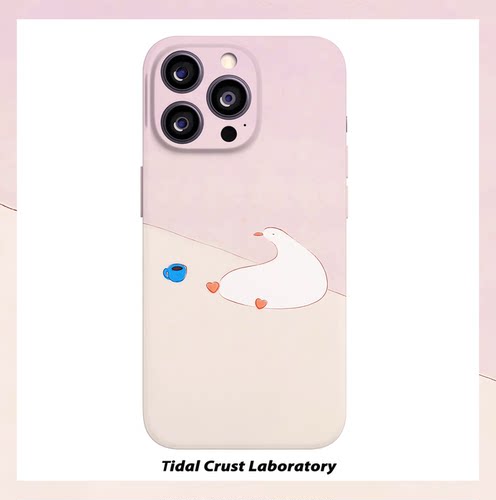 可爱油画慵懒咖啡鸭鸭菲林二合一手机壳适用苹果17nova14华为p70mate60小米15opporen14ovivo荣耀300iPhone16