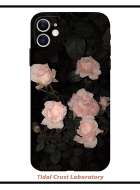 黑色液态硅胶油画玫瑰花朵冷淡手机壳适用苹果17nova14华为p70mate70小米15opporeno14vivo30荣耀300iPhone15