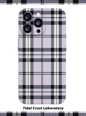 复古蓝色格纹简约小众菲林二合一手机壳适用苹果17nova14华为p70mate60小米15opporen14ovivo荣耀300iPhone16