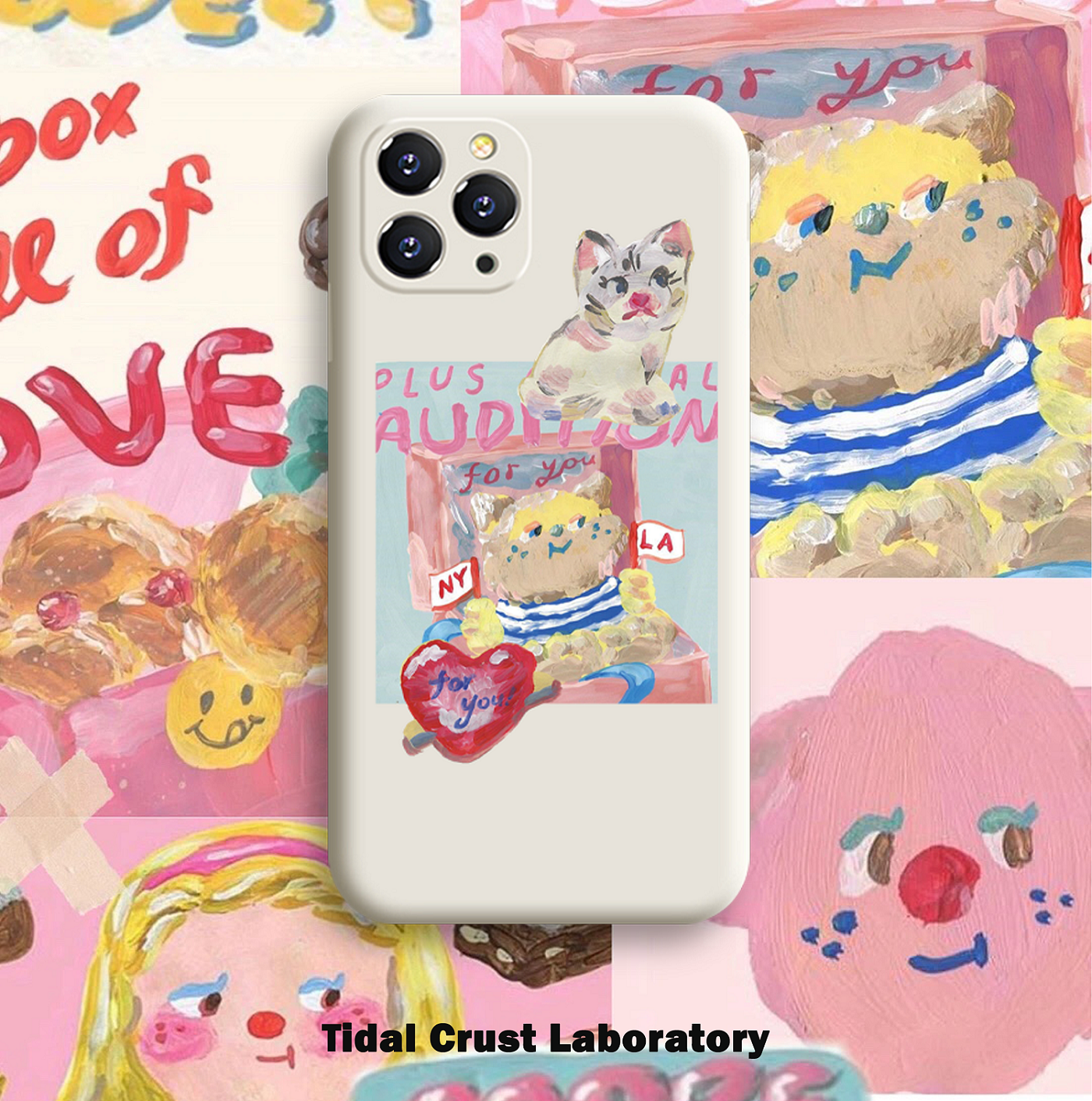 液态硅胶ins油画可爱卡通手机壳