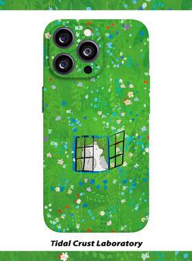 寻找春天可爱绿色狗狗菲林二合一手机壳适用苹果17nova14华为p70mate60小米15opporen14ovivo荣耀300iPhone16