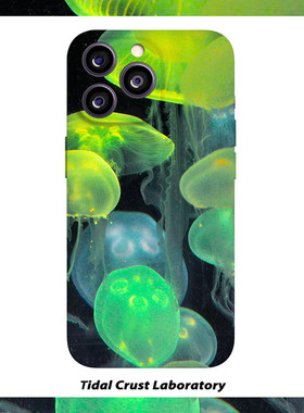 绿色水母复古绚丽多彩菲林二合一手机壳适用苹果17nova14华为p70mate60小米15opporen14ovivo荣耀300iPhone16