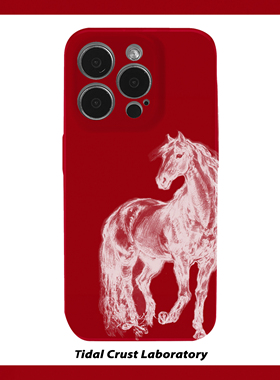 马年简约好运油彩白马菲林二合一手机壳适用苹果17nova14华为p70mate60小米15opporen14ovivo荣耀300iPhone16