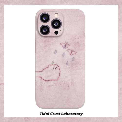 可爱复古猫咪红色线条菲林二合一手机壳适用苹果17nova14华为p70mate60小米15opporen14ovivo荣耀300iPhone16