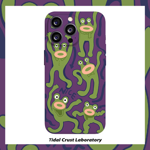 搞怪可爱蛙紫色撞色酷菲林二合一手机壳适用苹果17nova14华为p70mate60小米15opporen14ovivo荣耀300iPhone16