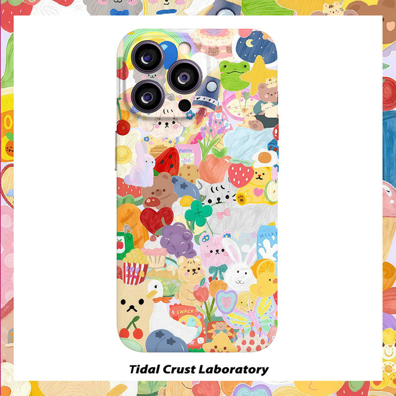 可爱满屏绚烂兔兔动物菲林二合一手机壳适用苹果17nova14华为