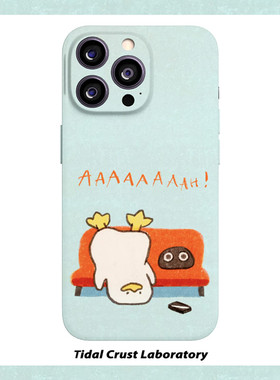 可爱卡通躺倒鸭绿色复菲林二合一手机壳适用苹果17nova14华为p70mate60小米15opporen14ovivo荣耀300iPhone16