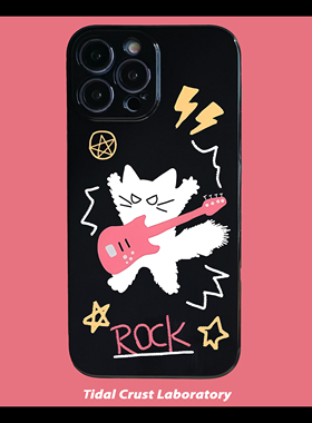 让我们一起摇摆卡通酷黑色亮面全包手机壳适用苹果17nova14华为p70/mate70小米15reno14viv30荣耀300iPhone15