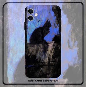 液态硅胶卡通猫咪抽象意象画手机壳适用苹果15nova10华为p50E/mate60小米13opporeno9vivo荣耀80iPhone14