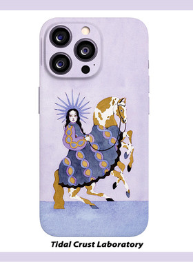 马年紫色太阳女神骑马菲林二合一手机壳适用苹果17nova14华为p70mate60小米15opporen14ovivo荣耀300iPhone16