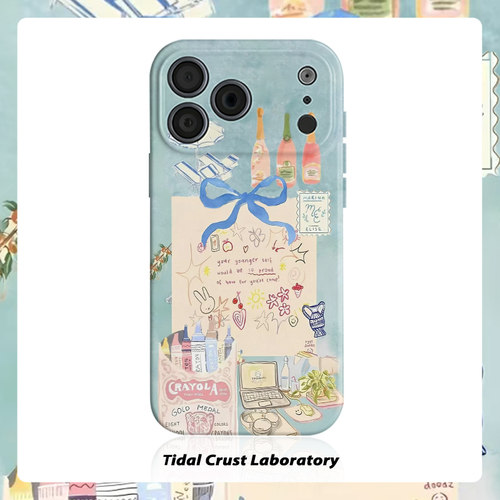 卡通治愈系绘画蝴蝶结菲林二合一手机壳适用苹果17nova14华为p70mate60小米15opporen14ovivo荣耀300iPhone16