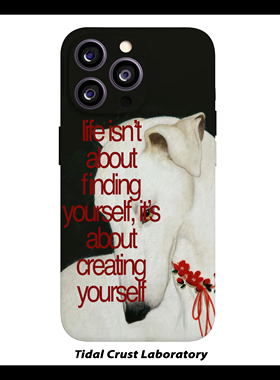 油画白色小狗塑造自我菲林磁吸手机壳适用苹果17nova14华为p70mate60小米15opporen14ovivo荣耀300iPhone16