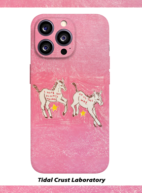 复古粉色梦幻马年白马菲林二合一手机壳适用苹果17nova14华为p70mate60小米15opporen14ovivo荣耀300iPhone16