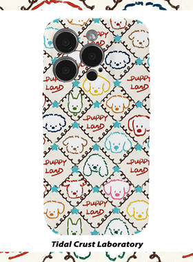 复古棋盘格子线条狗狗菲林二合一手机壳适用苹果17nova14华为p70mate60小米15opporen14ovivo荣耀300iPhone16