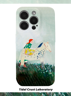 马年插画少女与白马菲林二合一手机壳适用苹果17nova14华为p70mate60小米15opporen14ovivo荣耀300iPhone16