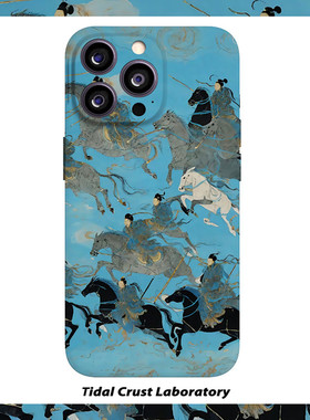 马年国风奔跑的骏马菲林二合一手机壳适用苹果17nova14华为p70mate60小米15opporen14ovivo荣耀300iPhone16