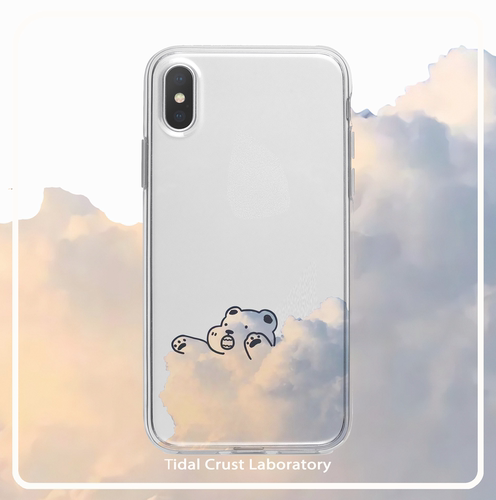 云朵可爱小熊简约卡通透明手机壳