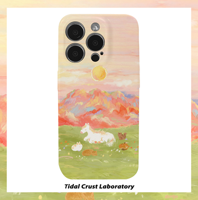 马年落日白马与小伙伴菲林二合一手机壳适用苹果17nova14华为p70mate60小米15opporen14ovivo荣耀300iPhone16