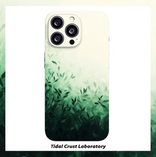 墨绿渐变叶片生机盎然菲林二合一手机壳适用苹果17nova14华为p70mate60小米15opporen14ovivo荣耀300iPhone16