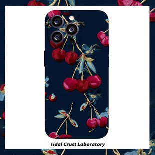 樱桃非刺绣菲林二合一手机壳适用苹果17nova14华为p70mate60小米15opporen14ovivo荣耀300iPhone16 国风鲜艳