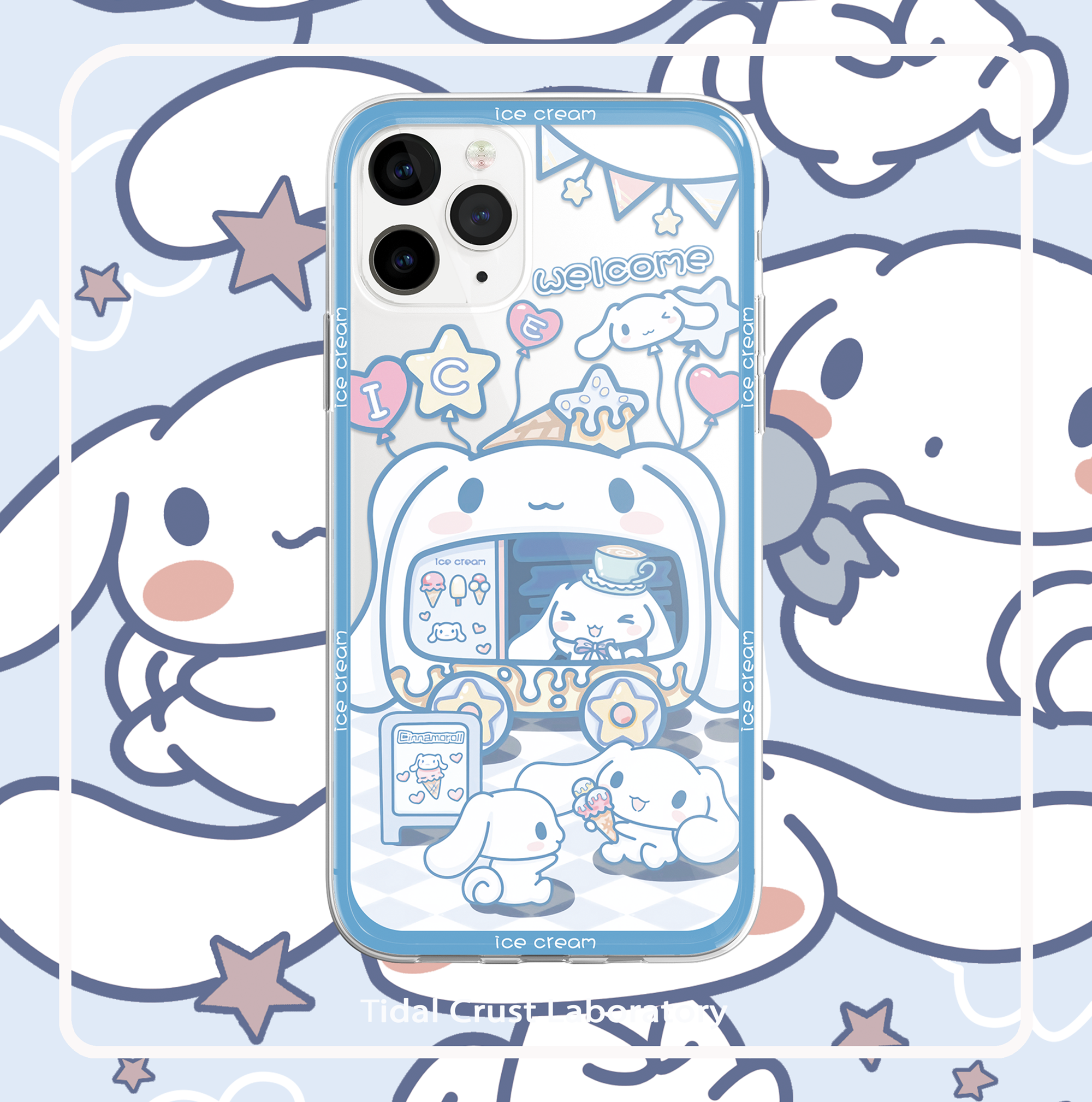 玉桂狗可爱雪糕车透明手机壳适用苹果15nova10华为p50E/mate40小米13opporeno9vivo荣耀80iPhone14