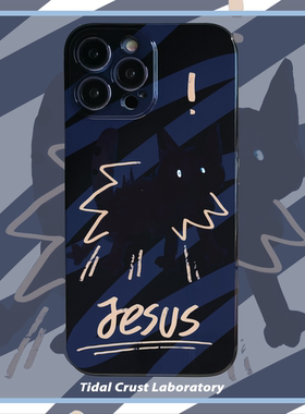 卡通简笔画ins风猫咪黑色亮面软壳适用苹果15nova10华为p50E/mate40小米13opporeno9vivo荣耀80iPhone14