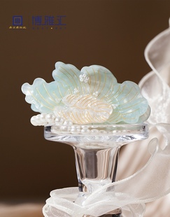 南京博物院文创大雅斋湖绿地黑白彩花鸟纹缸-醋酸抓夹旅游纪念品