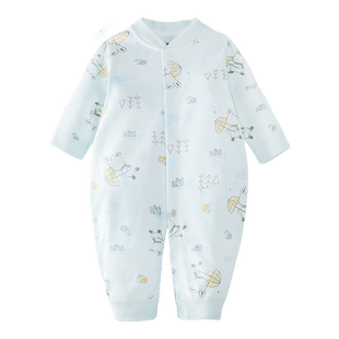 哥比兔新生儿秋季纯棉长袖连体衣婴儿宝宝新生婴儿儿衣服哈衣